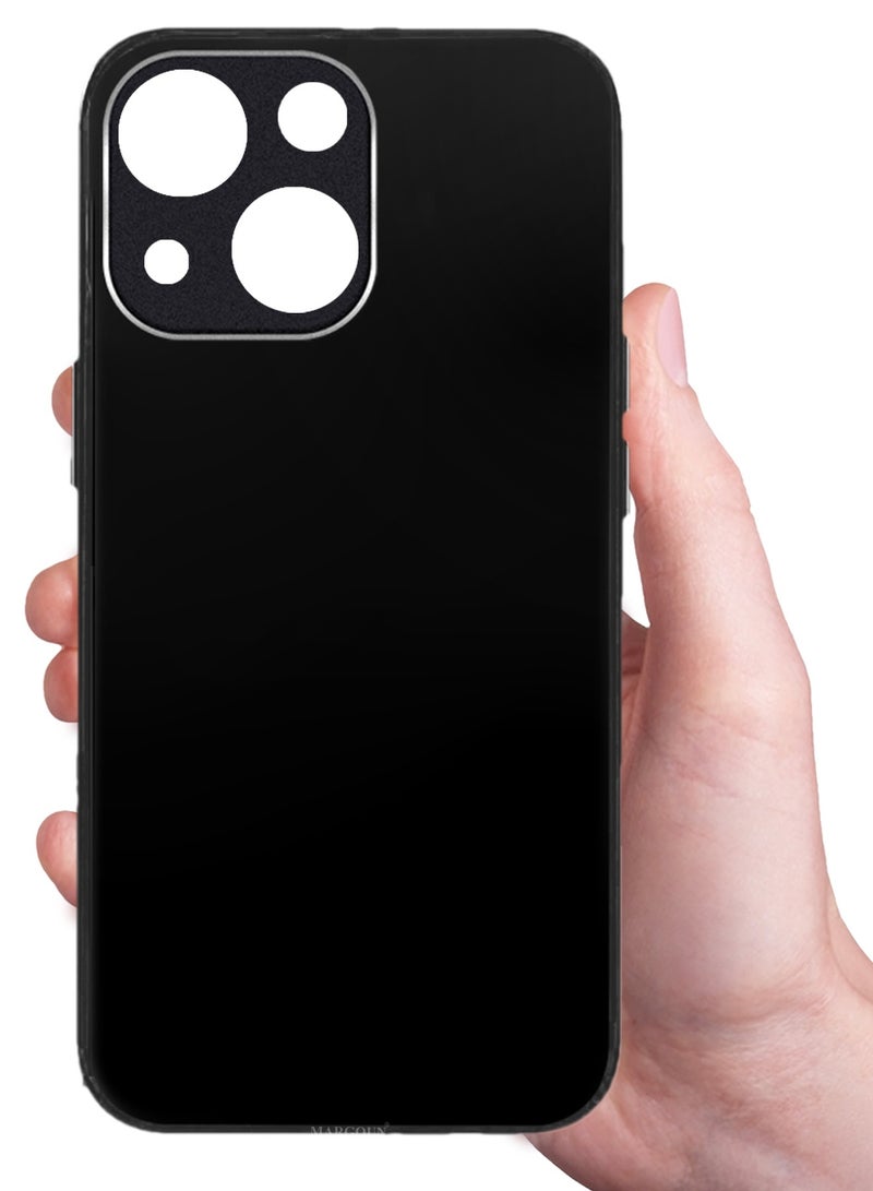 CATANES HiCool Glossy Hard TPU Case for iPhone 13 - Full Coverage , Anti Finger Print , Anti Yellowing , Shockproof Slim Fit Design- Black - Image 5